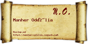 Manher Odília névjegykártya